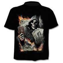 Load image into Gallery viewer, 2020 nouveau Design t-shirt hommes/femmes en métal lourd faucheuse crâne 3D imprimé t-shirts décontracté Harajuku style t-shirt haut
