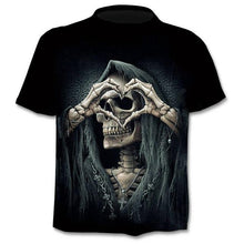 Load image into Gallery viewer, 2020 nouveau Design t-shirt hommes/femmes en métal lourd faucheuse crâne 3D imprimé t-shirts décontracté Harajuku style t-shirt haut

